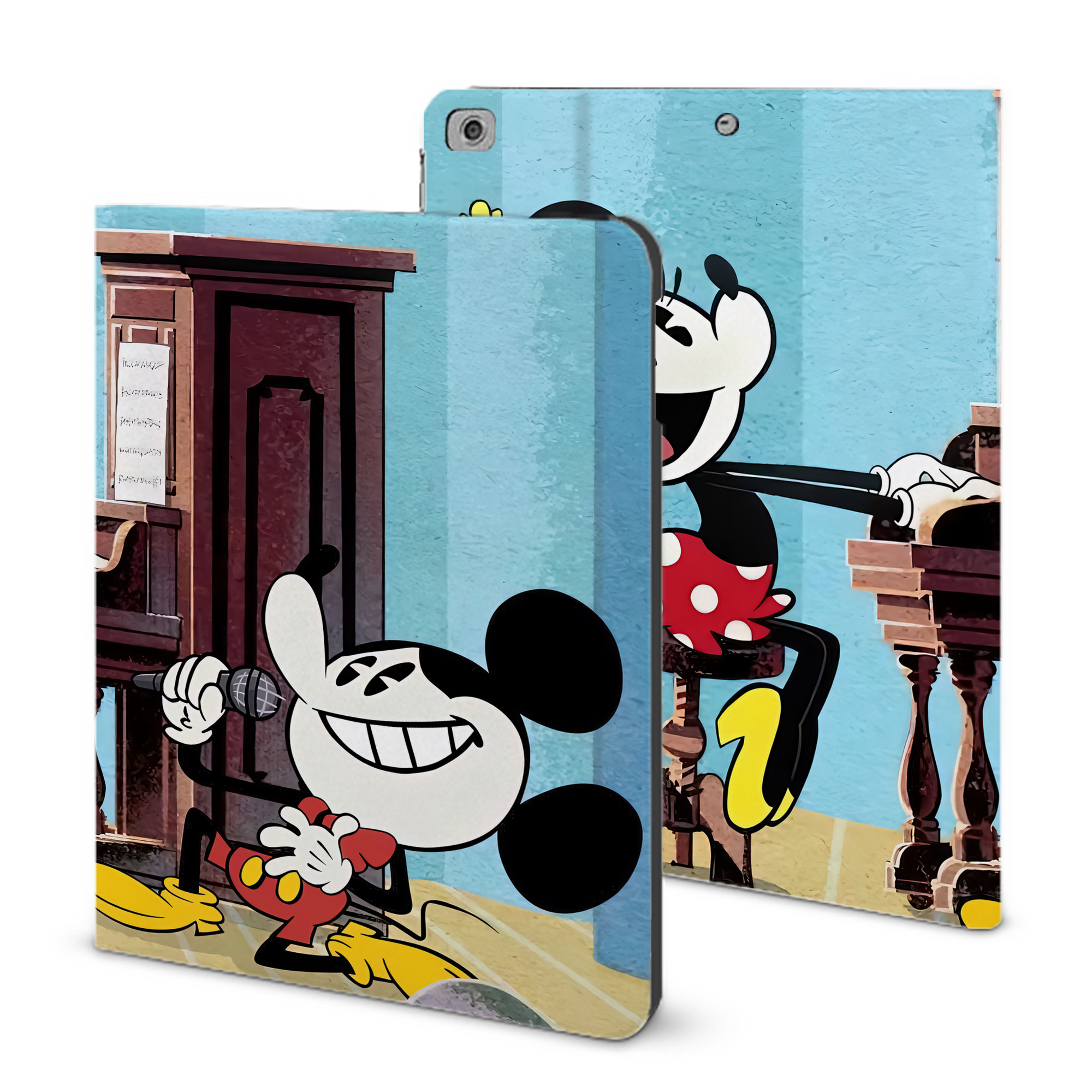 （画像用） ミッキーマウス Mickey Mouse IPad ケース ブック型 PUレザー TPU 耐衝撃 軽量 薄型 ペン収納なし 全面保護 IPad 各モデル対応